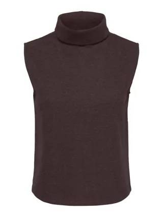 JDY - Ärmelloses Rollkragentop braun - Gr. - M