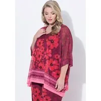 MIAMODA Druckbluse Mesh-Bluse oversized Blumenmuster