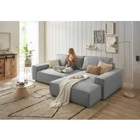 OTTO home Ecksofa SHERWOOD XXL Leinenoptik 284, Big-Sofa L-Form, tiefe Sitzfläche 95 cm, Recamiere rechts/links, als Schlafsofa stellbar, Cord u. Leinenoptik