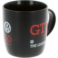 VW Collection by BRISA Tasse Volkswagen Kaffeetasse aus Keramik im VW GTI Design, New Bone China, robuster Becher, 370 ml