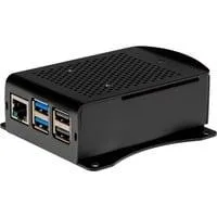 Aluminiumgehäuse für Raspberry Pi 5 schwarz, mit Halterung
