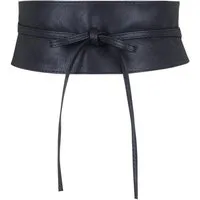Frentree Taillengürtel damen mit eleganter Schleife, Kleidergürtel mit breitem Bund (Breiter Wickelgürtel zum Schnüren) Obi Gürtel, Bindegürtel für Kleider, Blusen und Mäntel