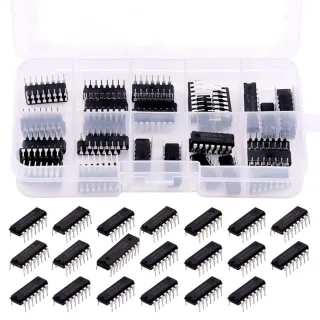40Pcs 20 Different Types 74HCxx and 74LSxx Series L0gic IC Assortment Kit with Container Low-Power Schottky L0gic IC Ser
