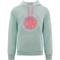 Zwillingsherz Hoodie "Love Yourslef" runde große Frontstickerei, farbige Kordel, Kängurutasche