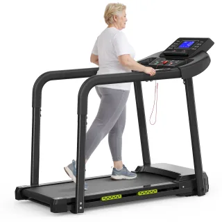[EU Direct] Bominfit Q23L Elderly Rehabilitation Walking Pad Treadmill with Enhanced Handrail - Top Speed 12km/h, 2.5HP