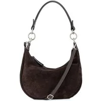Caspar Schultertasche Leder Hobo Bag edle Damen Handtasche - PREMIUM LINE - Modell No.857, 100% italienisches Wildleder, samtig weich, angenehmer Tragekomfort