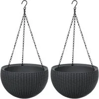 Keter Pflanzkübel 229544 Hanging Sphere Planter (2 St), Blumentopf mit Hängekette