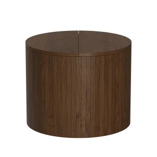 Vicco Couchtisch, Walnuss, Holzwerkstoff, Rund, 48x38x48 cm, Wohnzimmer, Wohnzimmertische, Couchtische