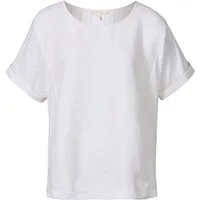 Himalaya Clothing Kurzarmshirt Lässiges Leinen-Shirt Damen mit Rundhalsausschnitt und Rückenfalte Damen Oberteil aus Leinen mit hohem Tragekomfort