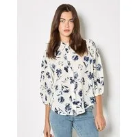 Apricot Klassische Bluse Gänseblümchen-Hemd Gemustert