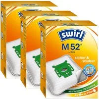 Swirl Staubsaugerbeutel Swirl M52 M 52, passend für Miele Staubsauger, inkl. 3 Filter - zuschneidbar, 12 St., Optimale Passform, MicroPor® Plus-Qualität für lange Nutzungsdauer