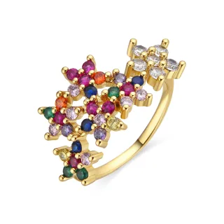Luxenter Ring mit Multicolour Zirkonia 18k Gold Finish - Qianvi
