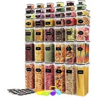 Simloveve Vorratsdose, (42 Stück Vorratsdosen Set, BPA-frei, 42-tlg., Plastik Aufbewahrungsbox mit Deckel Luftdicht), 2800ml, 2000ml, 1400ml, 800ml, Küche Aufbewahrung & Organisation
