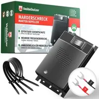 Veddelholzer Ultraschall-Tierabwehr Marderschreck Auto Autobatteriebetriebene Ultraschall Frequenzbereich, Automatischer Marderschutz Motorraum Autozubehör Marder Abwehr 1-tlg.
