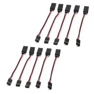 10 PCS JR Plug Male to Female Servo Extension Cable 3P 100mm 30Core for Futaba and JR Servos / RC Cars Airplanes Helicop