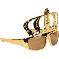 Funny Fashion Verkleidungsmaske Brille König Krone