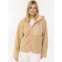 Zwillingsherz Fleecejacke "Classic" kuschelig weich, mit Taschen, Kapuze, Kontrastdetails
