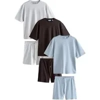 Next Freizeitanzug Co-Ord T-Shirt und Shorts im Set, 3er-Pack (6-tlg)