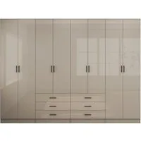 OTTO home Kleiderschrank Trento Schlafzimmerschrank Garderobe Schrank in hochglanz mit 8 Türen Drehtürenschrank mit perfekter Innenausstattung