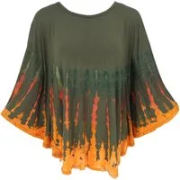 Guru-Shop Longbluse Batik Poncho, Tunika, Unikat Boho Kaftan,.. alternative Bekleidung