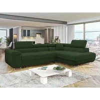 MIRJAN24 Ecksofa Torezio Cord, mit Bettkasten und Schlaffunktion, Einstellbare Kopfstützen, 274x203x70-90 cm
