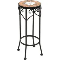 DanDiBo Blumenhocker Mosaik Rund Blumenständer 12011 Beistelltisch Pflanzenständer, Mosaiktisch