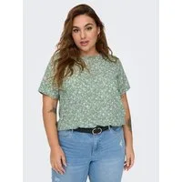 ONLY CARMAKOMA Shirtbluse CARVICA SS TOP WVN NOOS Materialmix, regular fit
