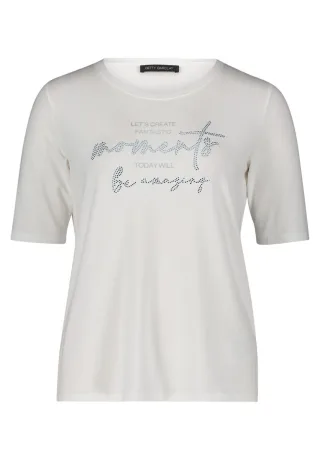 Betty Barclay - T-Shirt mit Statement-Print weiß - Gr. - 36
