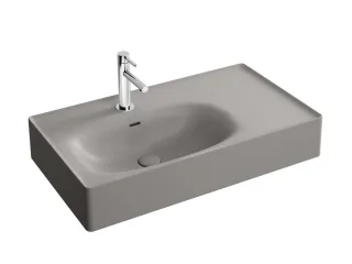 VitrA Equal Aufsatzwaschtisch 80 cm asymmetrisch mit Hahnlochbank mit Hahnloch,7242B476-0631 7242B476-0631