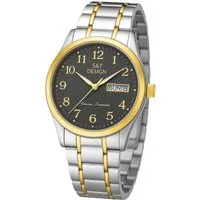 S&T Design Quarzuhr Herren Uhr Edelstahl Armbanduhr Herrenuhr, (Geschenkebox (Etui), inkl. Armbandkürzer & Etui), Männer Uhr 3Bar Wasserdicht Datum Große Ziffern Zahlen Analog