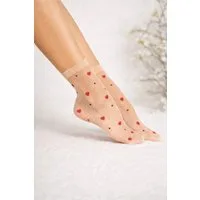 Lycille Feinsocken Transparente Herz Socken – Stylische Damen Söckchen mit Herzmuster