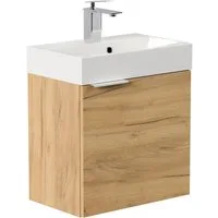 Posseik Badmöbel-Set Gäste WC Raumspar-Waschplatz "Cubi 50 cm" Eiche Gold