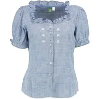 OS Trachten Trachtenbluse Trachtenbluse Editha jeansblau