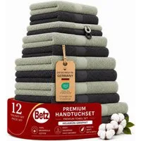 Betz Handtuch Set 12-tlg. Handtücher-Set Premium, 100% Baumwolle (Set, 12-St), 2 Duschtücher, 4 Handtücher, 2 Gästetücher, 2 Seiftücher, 2 WH