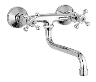 Herzbach Anais Spültisch-Wandbatterie, S-Auslauf 180mm chrom , 32.473000.1.01 32.473000.1.01
