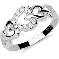 Unique Silberring 925 Silber Ring mit Herzen und Zirkonia SR0107