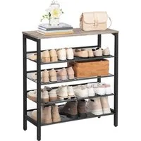 Hoobro Schuhregal 5-lagiges Schuhschrank, Verstellbares Schuhablage, Metall, Eingang, Korridor