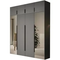 Compleo Drehtürenschrank Kleiderschrank mit Aufsatz, Hochschrank, Spiegelschrank STELLS