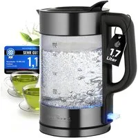 ProfiCook Wasserkocher PC-WKS 1322 G, Wasserkocher Glas, 1,7L, 2200W, BPA frei