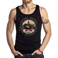 GASOLINE BANDIT® Tanktop Muskel-Shirt für Rockabilly Fans: Hot Rod Vintage Racer