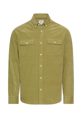 camel active - Langarmhemd mit aufgesetzten Taschen mossstone - Gr. - L