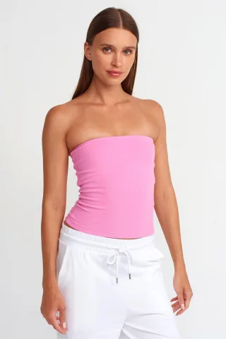 Trägerlose Bodycon Bandeau-Bluse