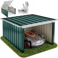 Gardebruk Mähroboter-Garage, Pultdach Metall 89x90x54cm Wetterbeständig Dach klappbar 4x Erdanker