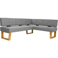 OTTO home Eckbank Ponza Polsterbank, Esszimmerbank, mit Massivholzgestell, Küchenbank in tollen Farben, Breite 201x161 cm