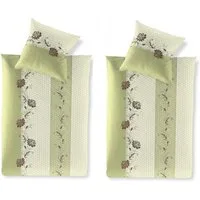 Irisette Bettwäsche 4 tlg Irisette Seersucker Bettwäsche Easy 8644-30 floral 135x200, Soft Seersucker, 4 teilig