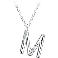 ALEXANDER YORK Kette mit Anhänger Buchstabenanhänger M, 2-tlg., 925 Sterling Silber