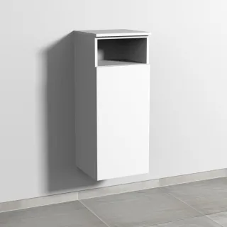 Sanipa 3way Mittelschrank mit 1 Tür und 1 offenem Fach, Weiß-Soft, SM13343 SM13343