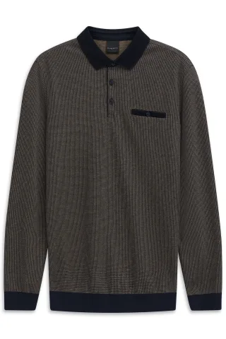 bugatti - Herren Polo 1/1 Arm cognac - Gr. - XL