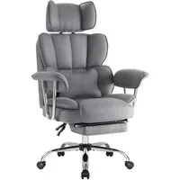 Intimate WM Heart Chefsessel Ergonomischer Bürostuhl, Höhenverstellbar Schreibtischstuhl (Gaming Stuhl mit dickem Kissen), Stoff Drehstuhl mit Kopfstützte und Fußstütze