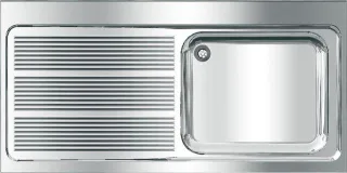 KWC Aquarotter Gewerbespüle, MAXIMA, Edelstahl, 1400x432x700 mm, Tropfteil links, 2000057556 2000057556
